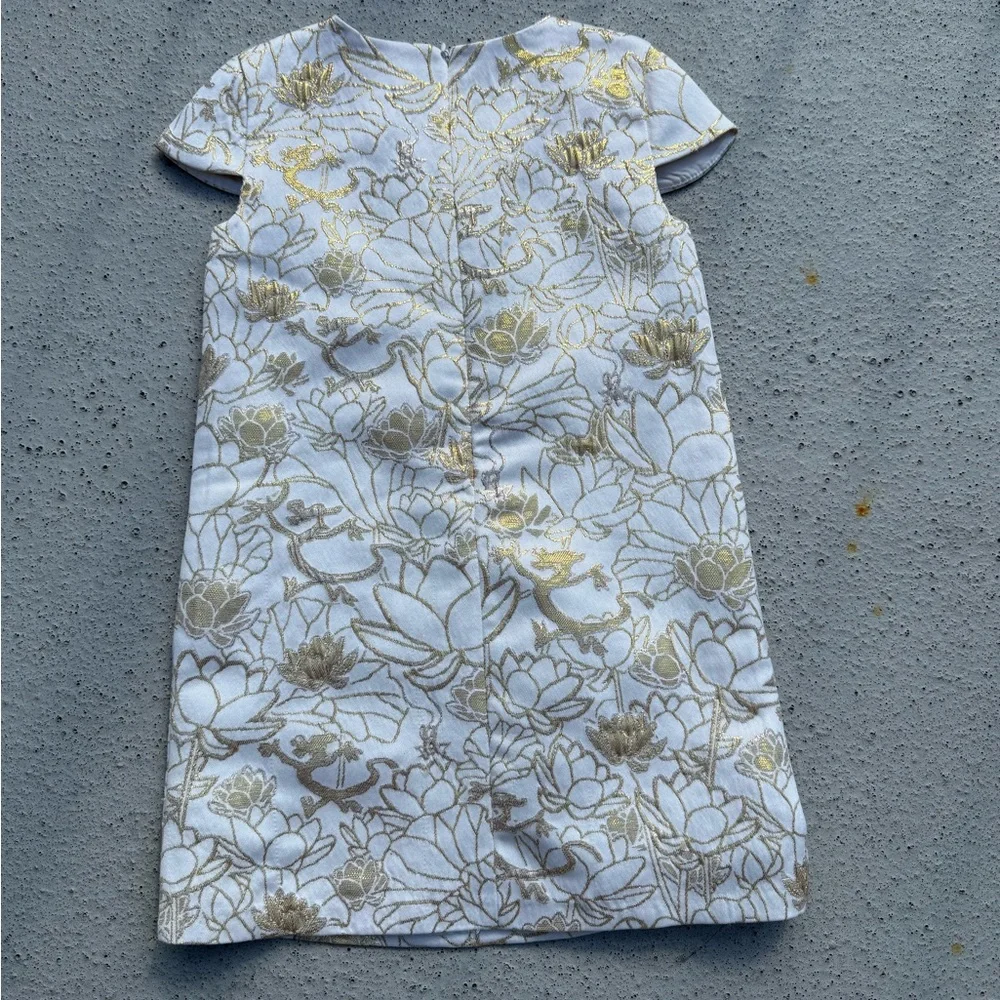 2 Disney Gold and Cream Floral Kids Dress Size 2 & Size 5/6